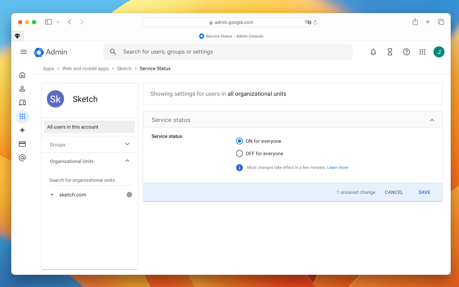 An image showing how to change user access preferences